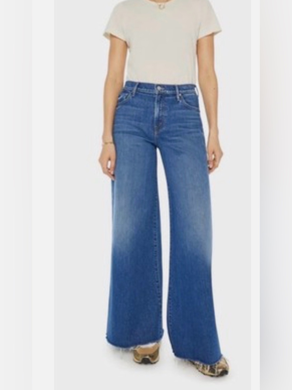 Mother Wide Leg Women's Jeans in Dark Blue Denim - Picture 7 of 7